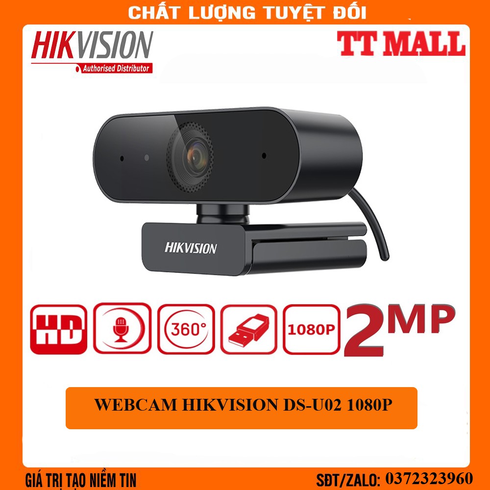 Webcam máy tính HIKVISION DS-U02 chuyên dụng cho Livestream, Học và Làm việc Online siêu rõ nét FULL