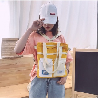 Túi tote 3 in 1 (đeo vai + đeo chéo + balo) ulzzang (có sẵn)