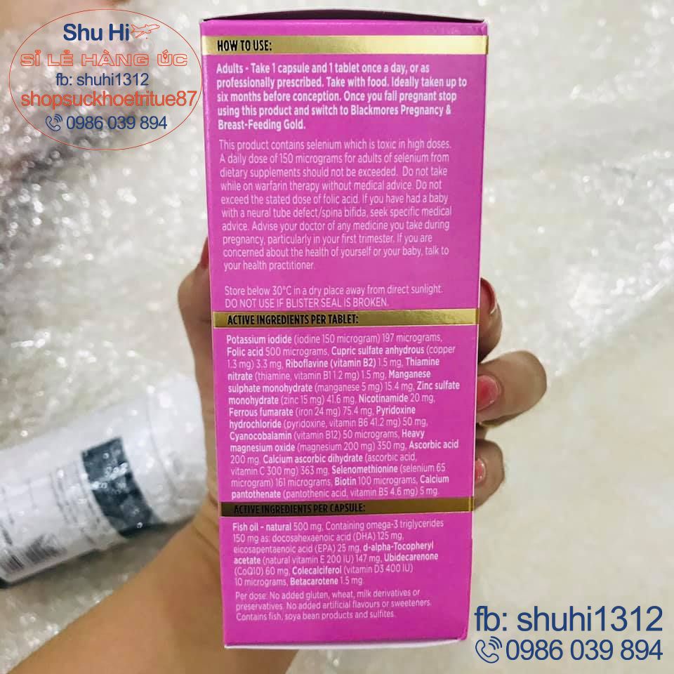 Viên uống tăng khả năng thụ thai blackmores conceive well gold 56 viên úc, bổ trứng blackmores