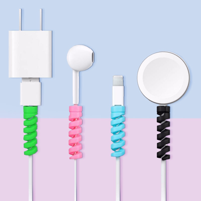 Phụ kiện bảo vệ dây cáp sạc USB bằng silicon nhiều màu sắc cho Android Apple New 2021&lt;br&gt;