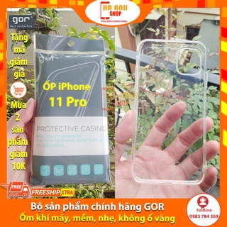 Ốp iPhone 11/11  Pro/11 Pro Max hãng Gor cao cấp ốp trong suốt, cực dẻo, mỏng 0.4mm, siêu nhẹ, không ố vàng