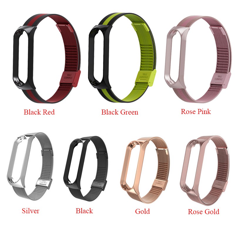 Dây đeo thay thế bằng thép không gỉ cho Xiaomi Mi Band 3 4