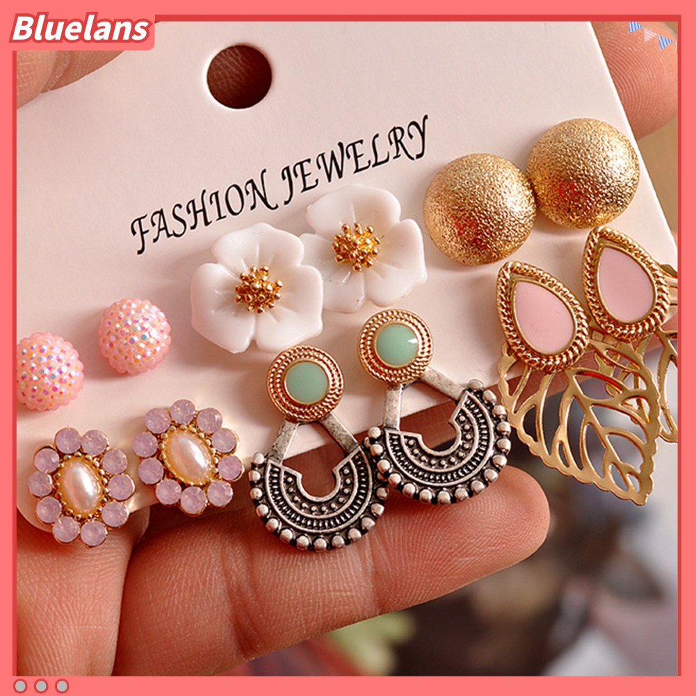 Bộ 6 đôi bông tai phong cách Bohemian độc đáo thời trang cho nữ