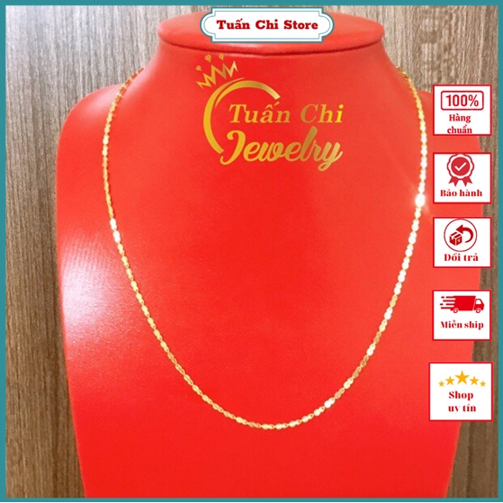 Dây Chuyền Nữ Bạc Xi Vàng, Kiểu Dáng Dây Trơn Thanh Mảnh, Trẻ Trung Kèm Ảnh Thật