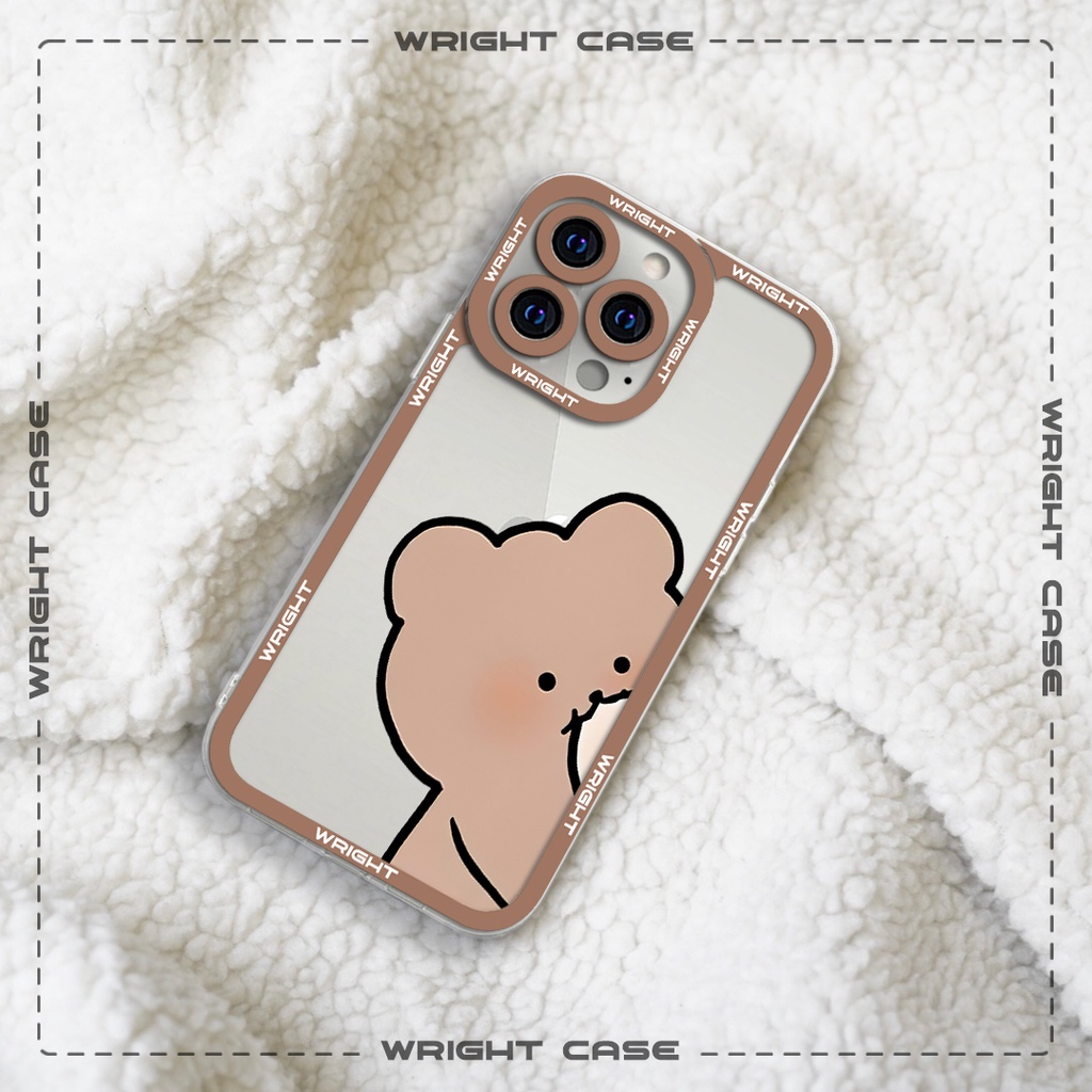 Ốp lưng iphone cạnh vuông cặp đôi gấu và thỏ đáng yêu Wrightcase 6splus/7plus/8/8plus/x/xs/11/12/pro/max/plus/promax