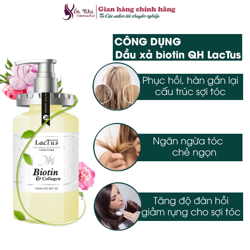 Dầu gội biotin lactus season giảm rụng tóc, ngăn gàu dưỡng ẩm QH lactus season biotin collagen