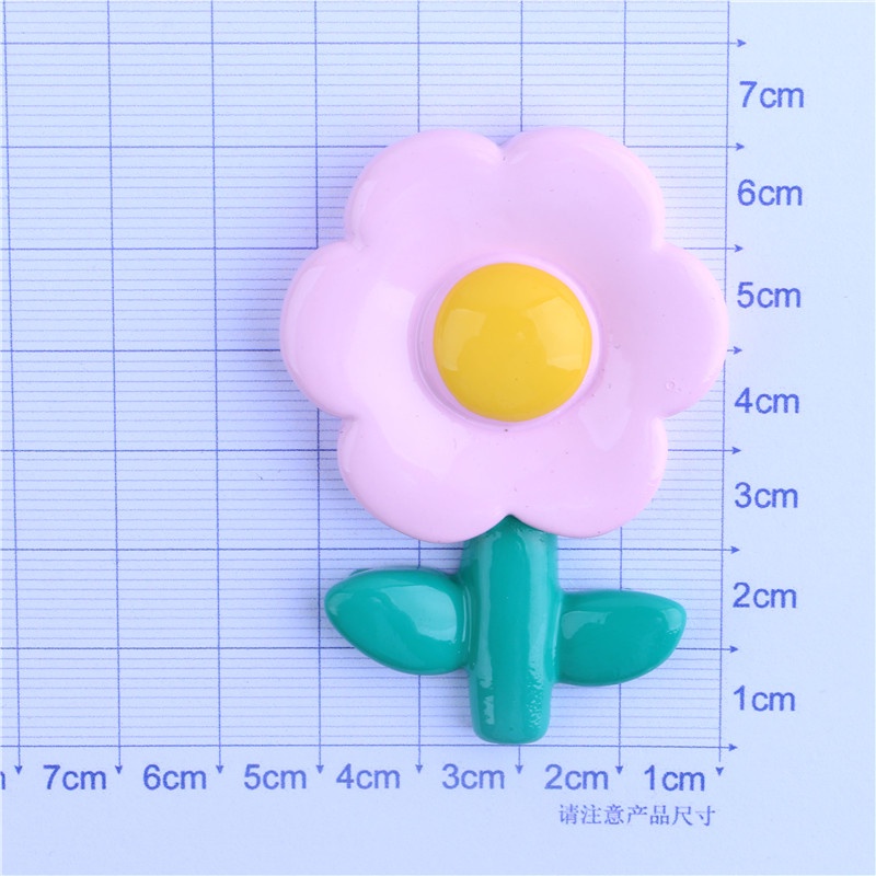 Set 5 Miếng Dán Kẹp Trang Trí Tủ Lạnh/Điện Thoại/Cốc Nước Hình Hoa Hướng Dương Bằng Nhựa Resin