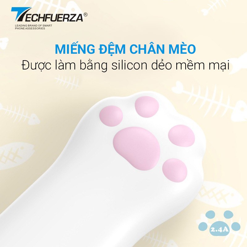 [Chính hãng BH1:1] ✅Sạc Dự Phòng 10400maAh KT010 TECHFUERZA Tay Mèo Mini SẠC NHANH 2.4A | BigBuy360 - bigbuy360.vn