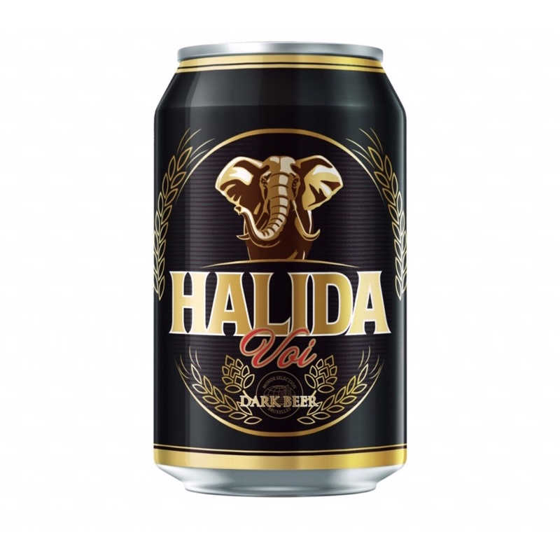 Bia Halida dark lon - bia Voi đen - 1 thùng 24 lon 330ml