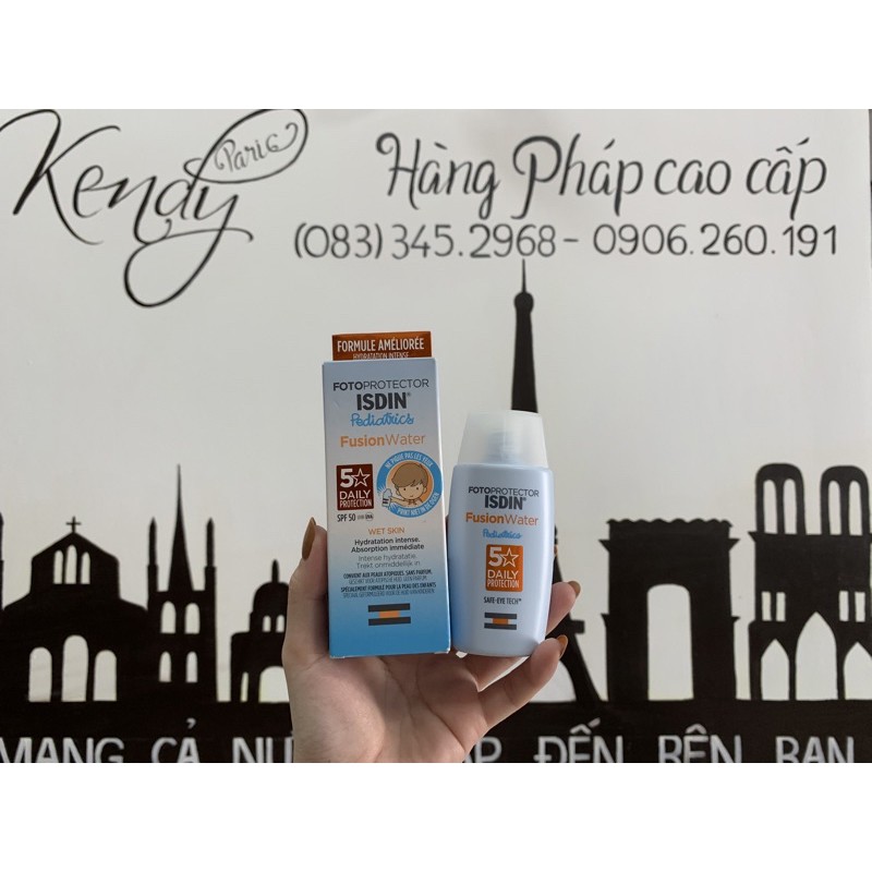 Kem chống nắng dịu nhẹ cho trẻ em, không làm cay mắt Fotoprotector Isdin Pediatrics Fusion Water