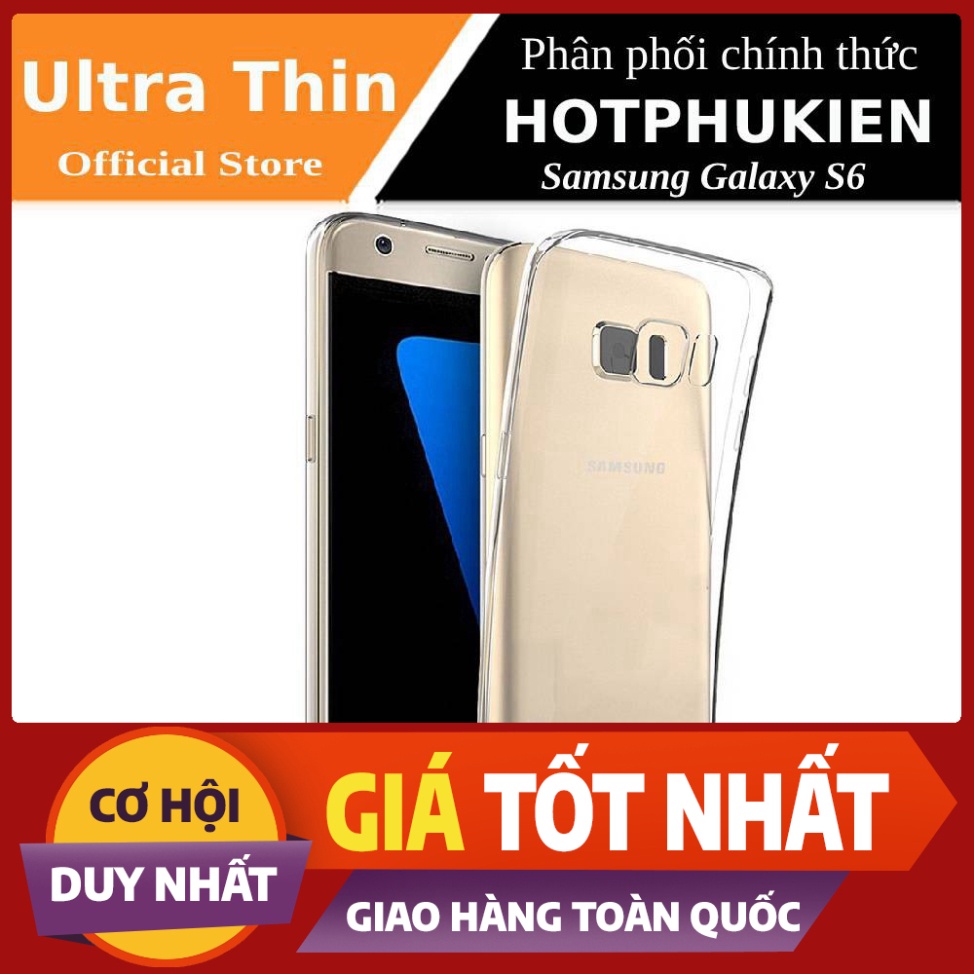 Ốp lưng Samsung Galaxy S6 Edge dẻo silicon trong suốt Ultra Thin - Phân phối hl.tech247