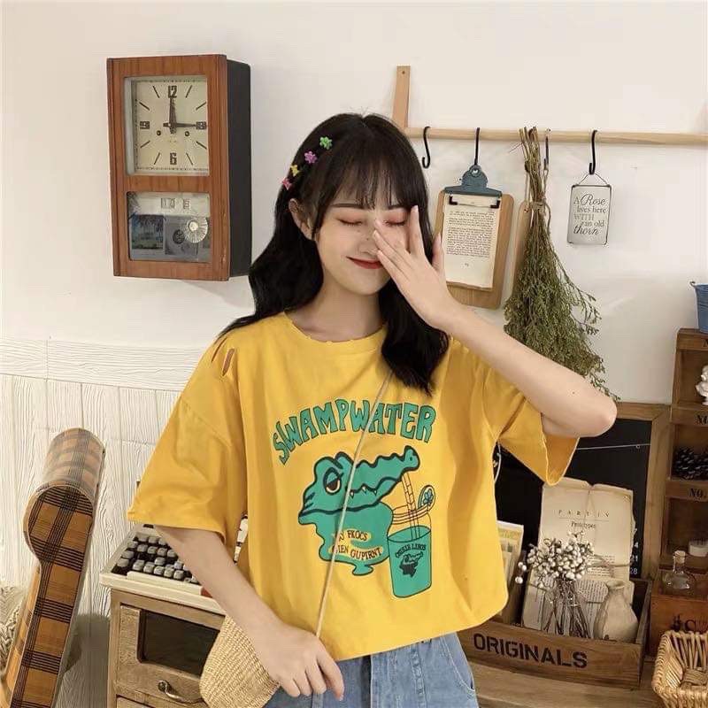 [FREESHIP ĐƠN TỪ 50K] Áo croptop cá sấu Swamp NTA0220