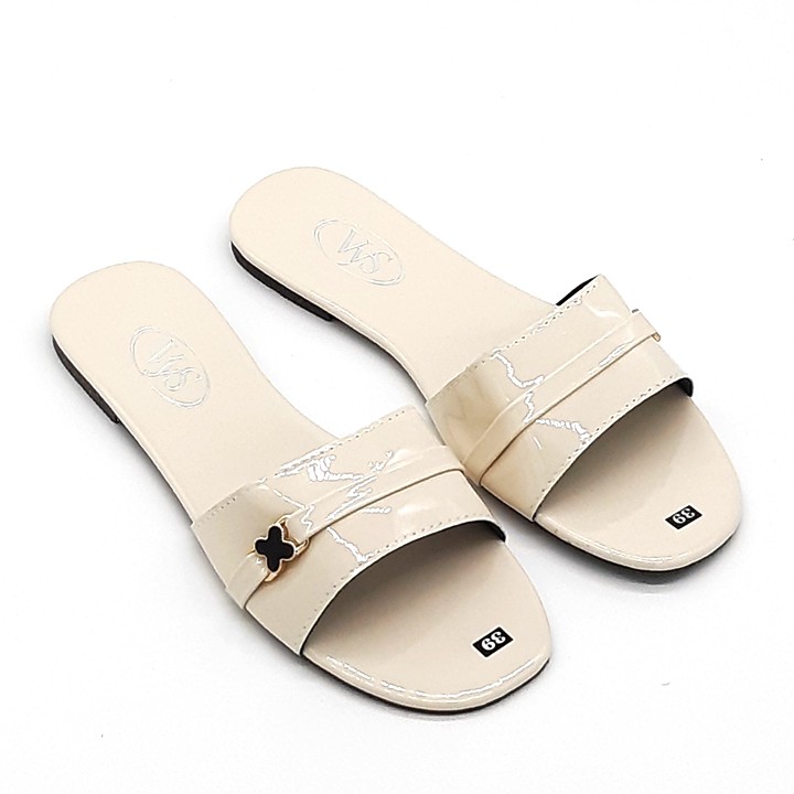 Dép lê bệt nữ quai ngang hoạ tiết logo khoá thời trang VYS TA6421 (Nhiều màu)