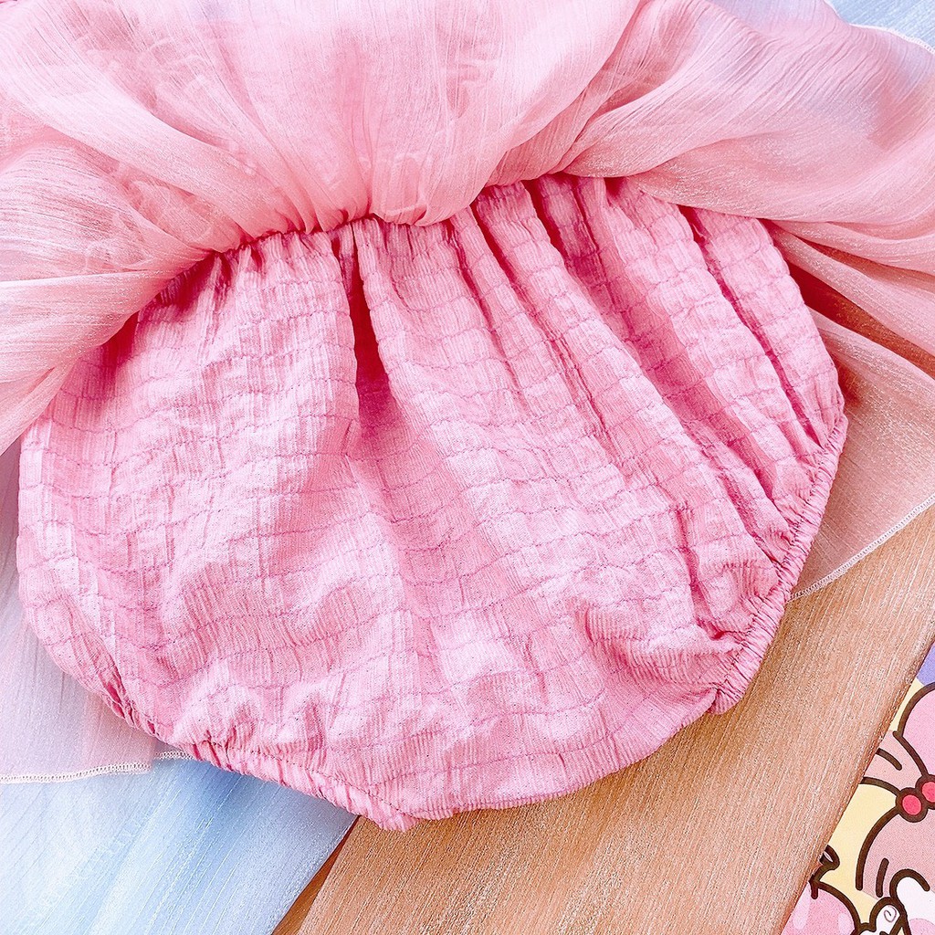 Set body bé gái cánh tiên bèo tơ size từ sơ sinh 1 2 tuổi