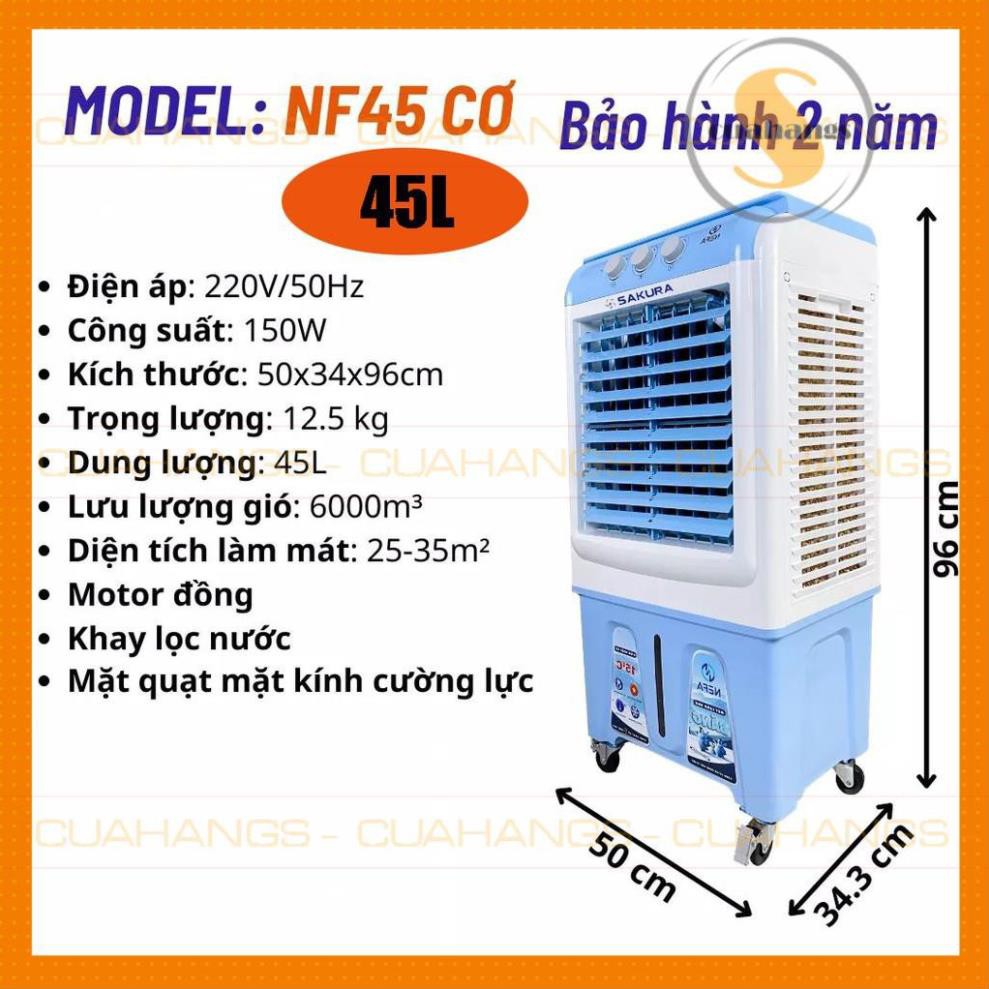 Quạt hơi nước mini 45 lít làm mát [ quat hoi nuoc ] SAKURA F45 - BH 2 năm