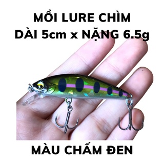 Mồi giả câu cá vược Puma 50mm x 6.5g, mồi minow câu lure chìm lửng câu cá chẽm măng nhồng lóc ao hồ sông suối  hiệu quả