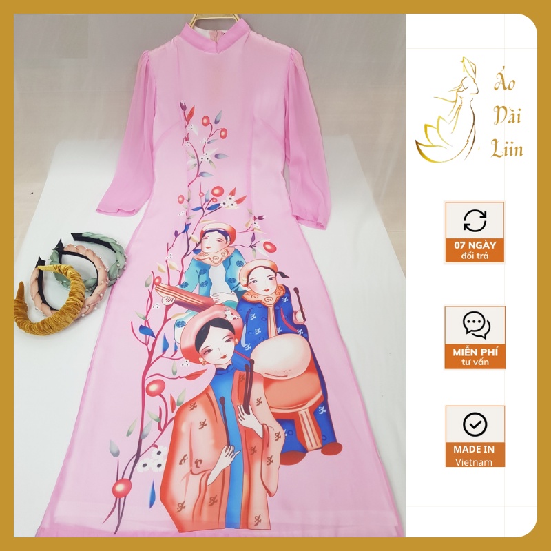 Áo Dài Nữ - Áo Dài Cách Tân 4 Tà Bay Cực Đẹp Chất Liệu Tơ Óng Cao Cấp AD16