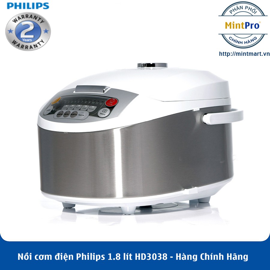 Nồi cơm điện Philips 1.8 lít HD3038 – Hàng Chính Hãng – Bảo Hành 2 Năm Toàn Quốc