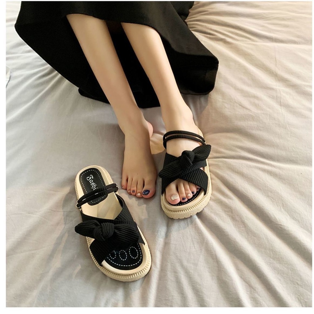Sandal Đế Phẳng Hai Quai Phong Cách Thời Trang Mới 2023 Dành Cho Nữ