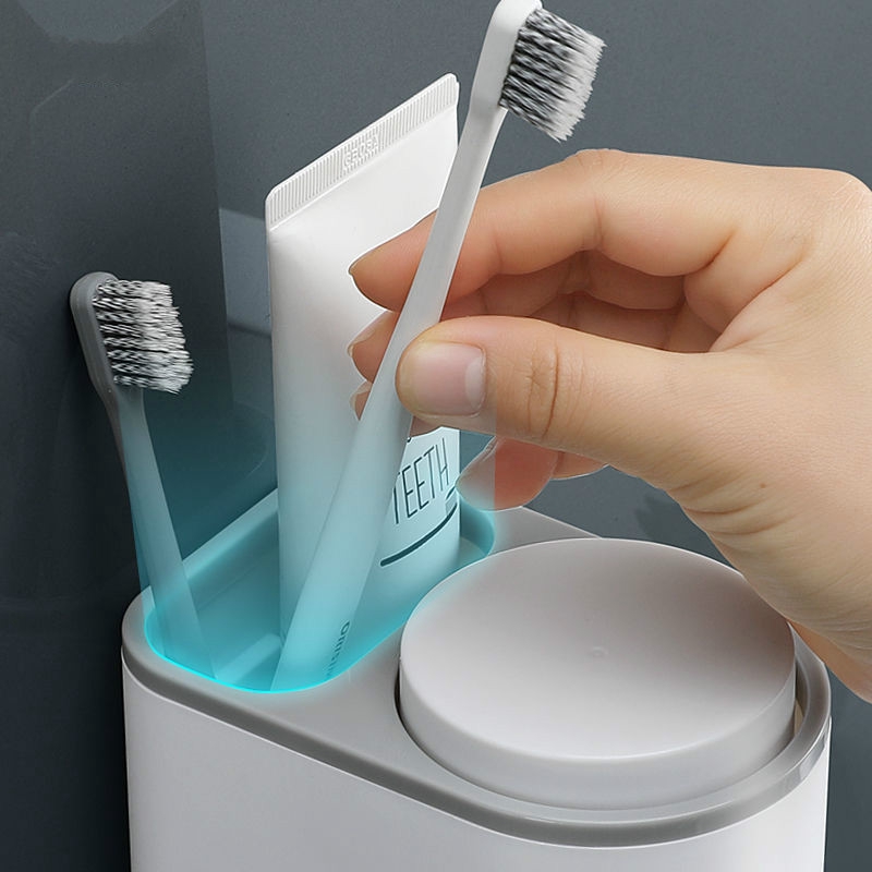 Giá Để Bàn Chải Đánh Răng Cốc Súc Miệng Từ Tính Đa Năng Thời Trang Cho Phòng Tắm