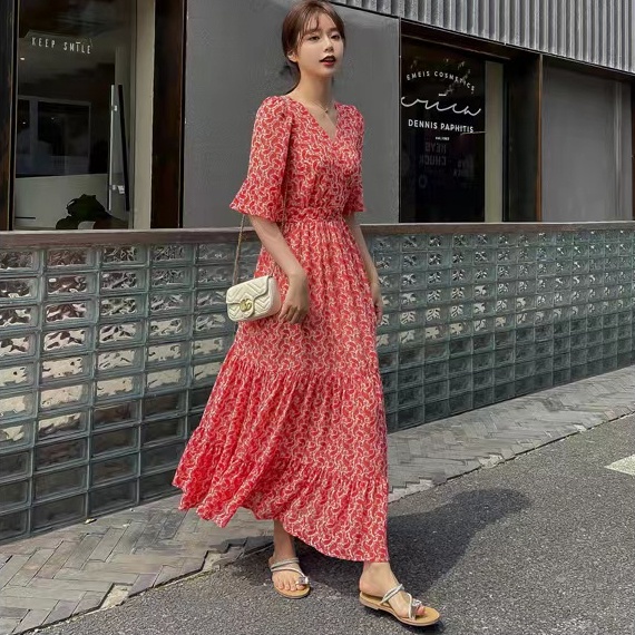 Đầm Hoa Thời Trang Mùa Hè Hàn Quốc Dành Cho Nữ