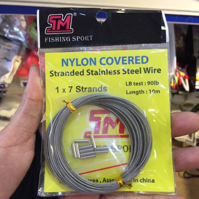 Dây cáp câu cá Fishing Sport dài 10m, cáp câu cá chẽm, cá chim, cá tra, dây cáp câu sông, câu biển siêu bền.