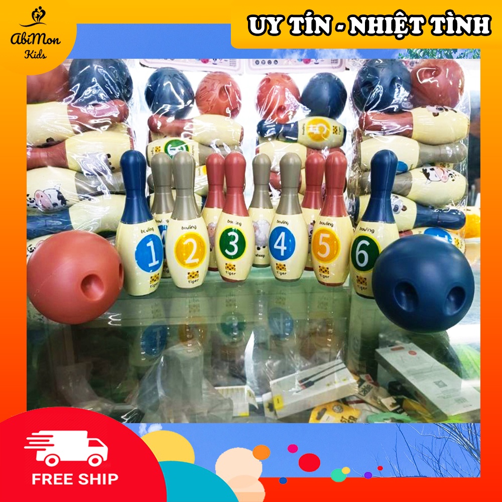Đồ Chơi Ném Bóng Bowling Cho Bé (2 bóng) ☘️ Montessori cao cấp ✨ Đồ chơi Gỗ - Giáo Dục - An toàn - Thông minh