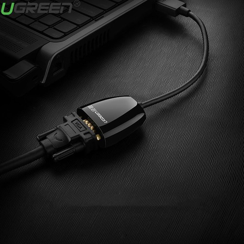 Dây chuyển HDMI Sang VGA Ugreen 40252/40253 (Màu Trắng/Đen) - Hàng Chính Hãng