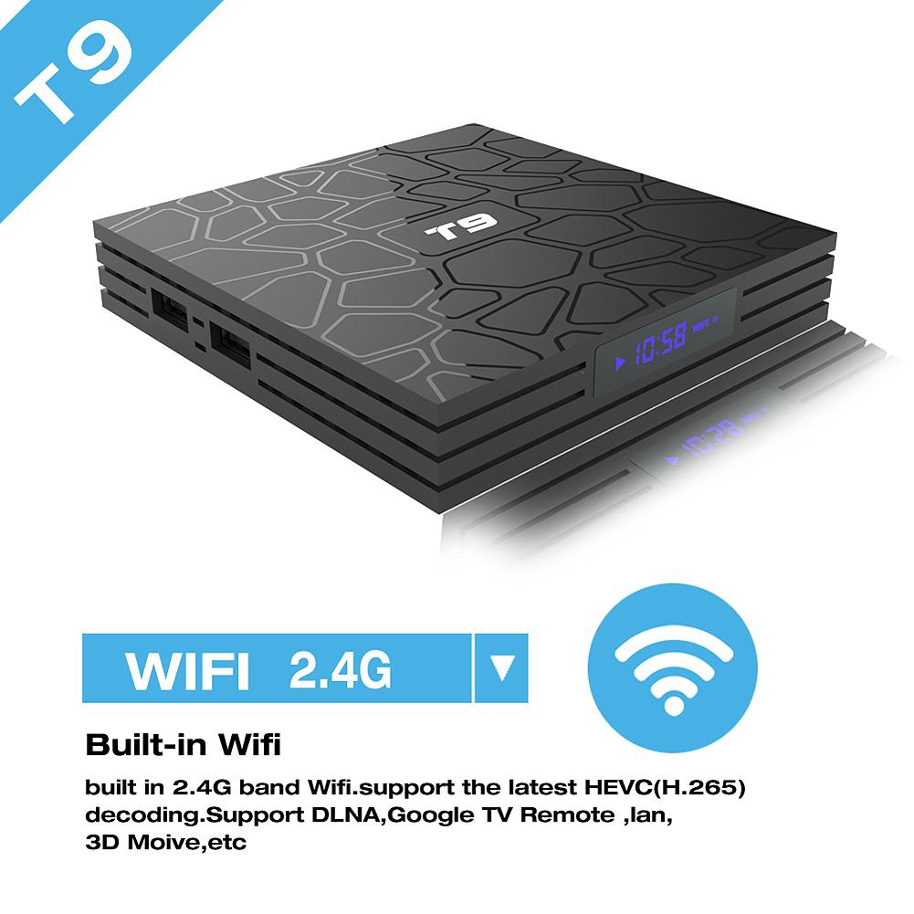 Thiết bị chuyển đổi TV thường thành smart TV T9 RK3328 4K 2.4G WIFI Bluetooth USB 3.0 32GB Smart TV Box Android 8.1