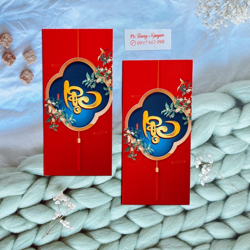 Bao lì xì tết vải gấm cao cấp, nạp tài cưới hỏi 019