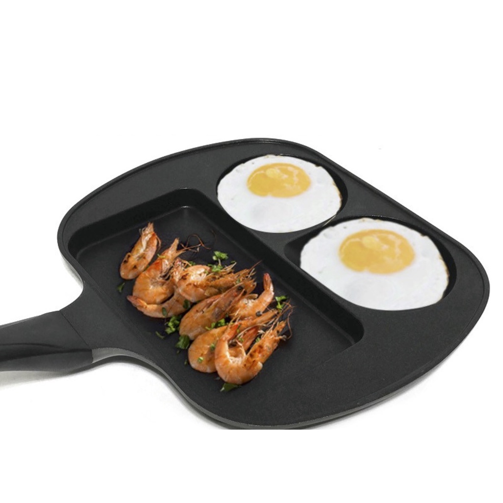 Chảo chống dính bếp từ 3 ngăn chiên trứng / bánh đa năng HANIL Hàn Quốc chất lượng cao