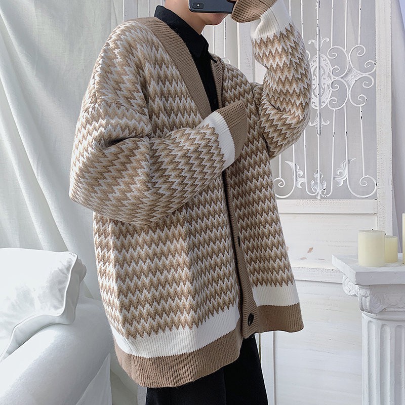 Áo Khoác Cardigan Form Rộng Phong Cách Hàn Quốc Dành Cho Nam