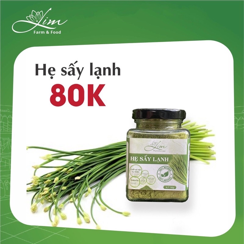 Tinh Bột Hẹ Sấy Lạnh LimFarm Nguyên Chất 100% Hũ 150Gram - Hỗ Trợ Giảm Táo Bón , Biếng Ăn - LIM