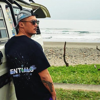 FEAR OF GOD FOG Duplex ESSENTIALS splash ink letter graffiti loose high street trend short-sleeved T-shirt