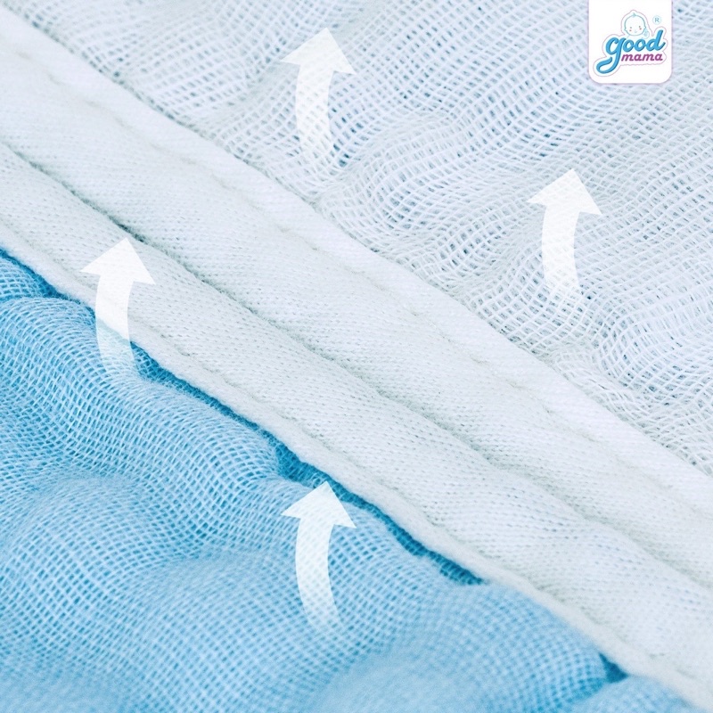Khăn Sữa Xô 6 Lớp GoodMama Cao Cấp_Nền Màu
