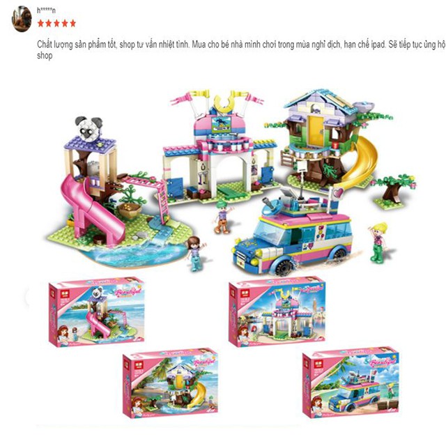 Đồ Chơi Xếp Hình 4In1 Lắp Ráp Công Viên Nước 650+ Mảnh Ghép [FREESHIP❤️] Nhựa ABS Thân Thiện Cho Bé