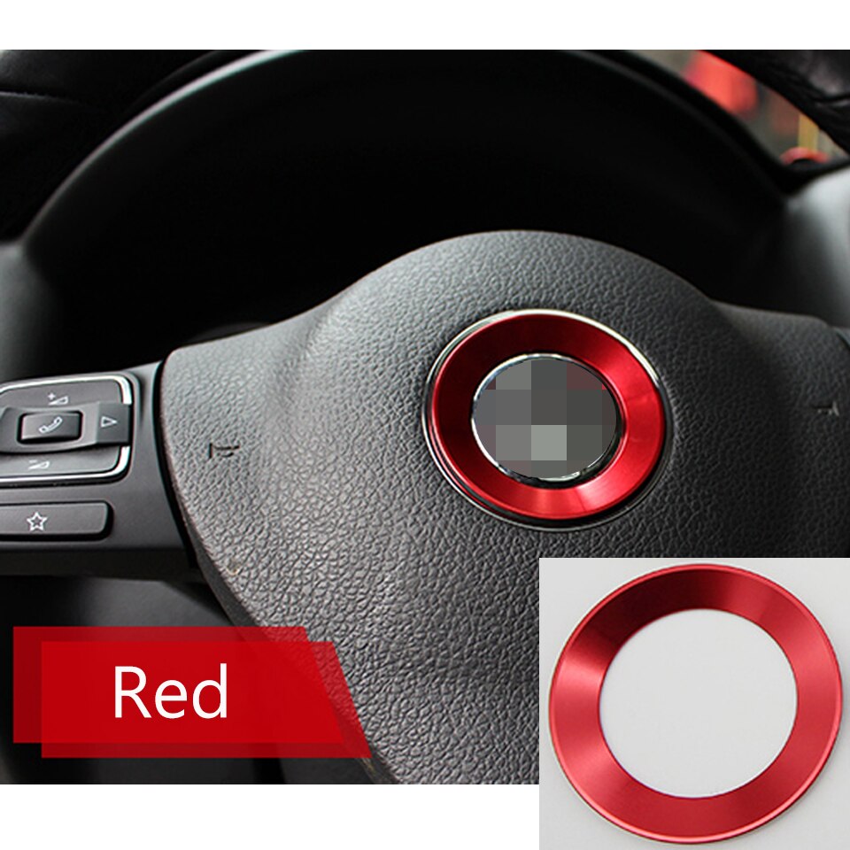 Miếng Dán Hợp Kim Nhôm Trang Trí Vô Lăng Xe Hơi Volkswagen VW Passat b7 b8 Bora POLO GOLF 6 7 Jetta MK6 Tiguan CC Scirocco