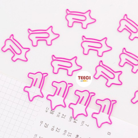 Kẹp Giấy Kim Loại Kẹp Đánh Dấu Vở Hình Chú Lợn Đáng Yêu D031