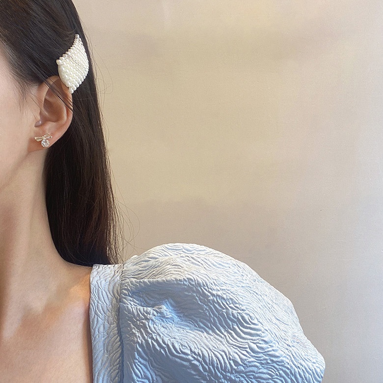 Bông tai nơ đính đá chuôi bạc 925 cao cấp dành cho nữ - Mely VV54