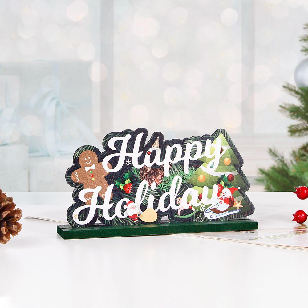 LONTIME Phụ Kiện Trang Trí Giáng Sinh Bằng Gỗ Hình Ông Già Noel Độc Đáo