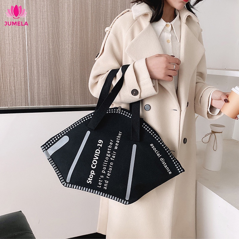 Túi xách nữ đẹp hình khẩu trang đeo chéo đeo vai kẹp nách công sở chất liệu vải canvas giá rẻ cao cấp JUMELA TX01