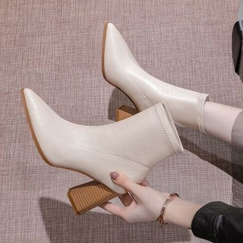Giày Bốt Martin Gót Vừa Mũi Nhọn Dày Vừa Chống Trượt Chống Mòn Phong Cách Hàn Quốc Hàng Mới 2023