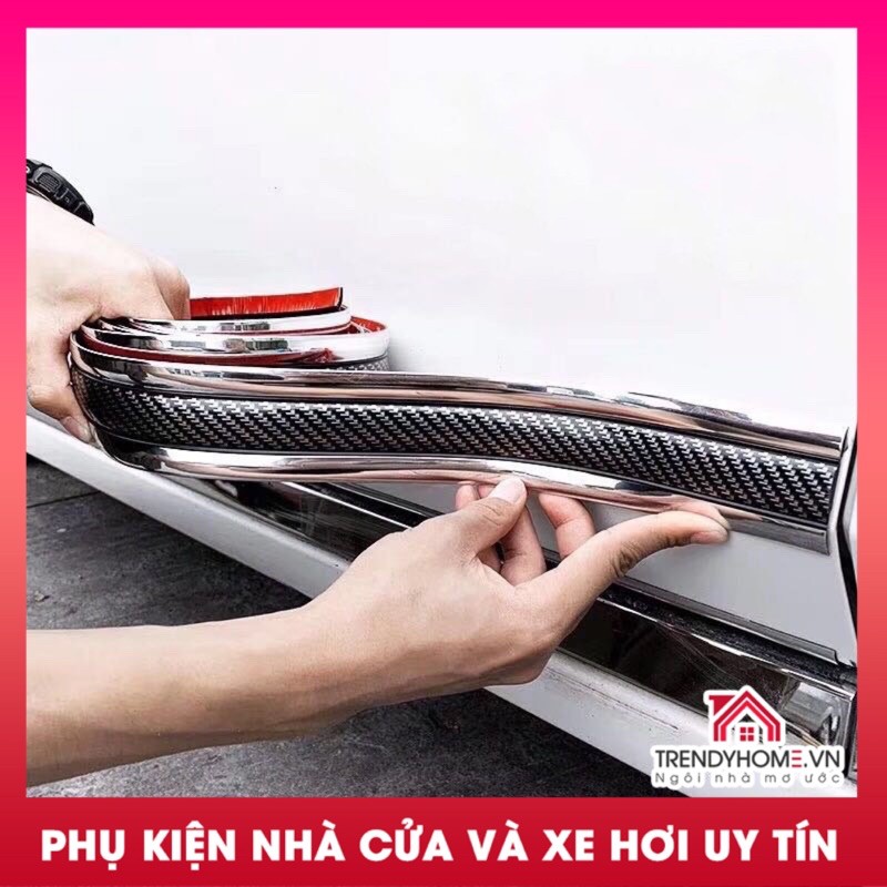 Nẹp carbon chống xước, nẹp nhựa trang trí vân carbon