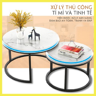 Bàn Trà Đôi Cao Cấp, Mặt Vân Đá Đẹp, Bàn Sofa