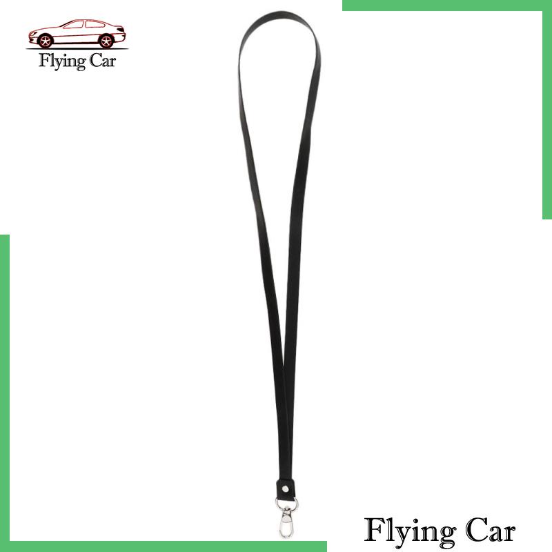Dây Đeo Cổ Bằng Da PU Màu Đen Kèm Kẹp Kim Loại Cho Thẻ ID [Lzdjfmy2]