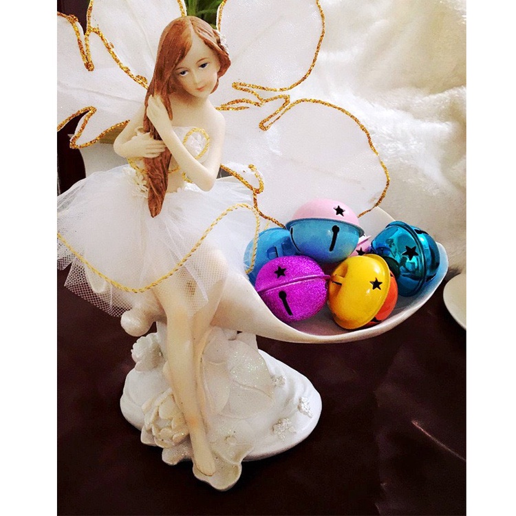 Charm (C347) slime/ Dụng Cụ Charm Trang Trí Hình Lục Lạc (Chuông) với hình Sao đa sắc (4cm)