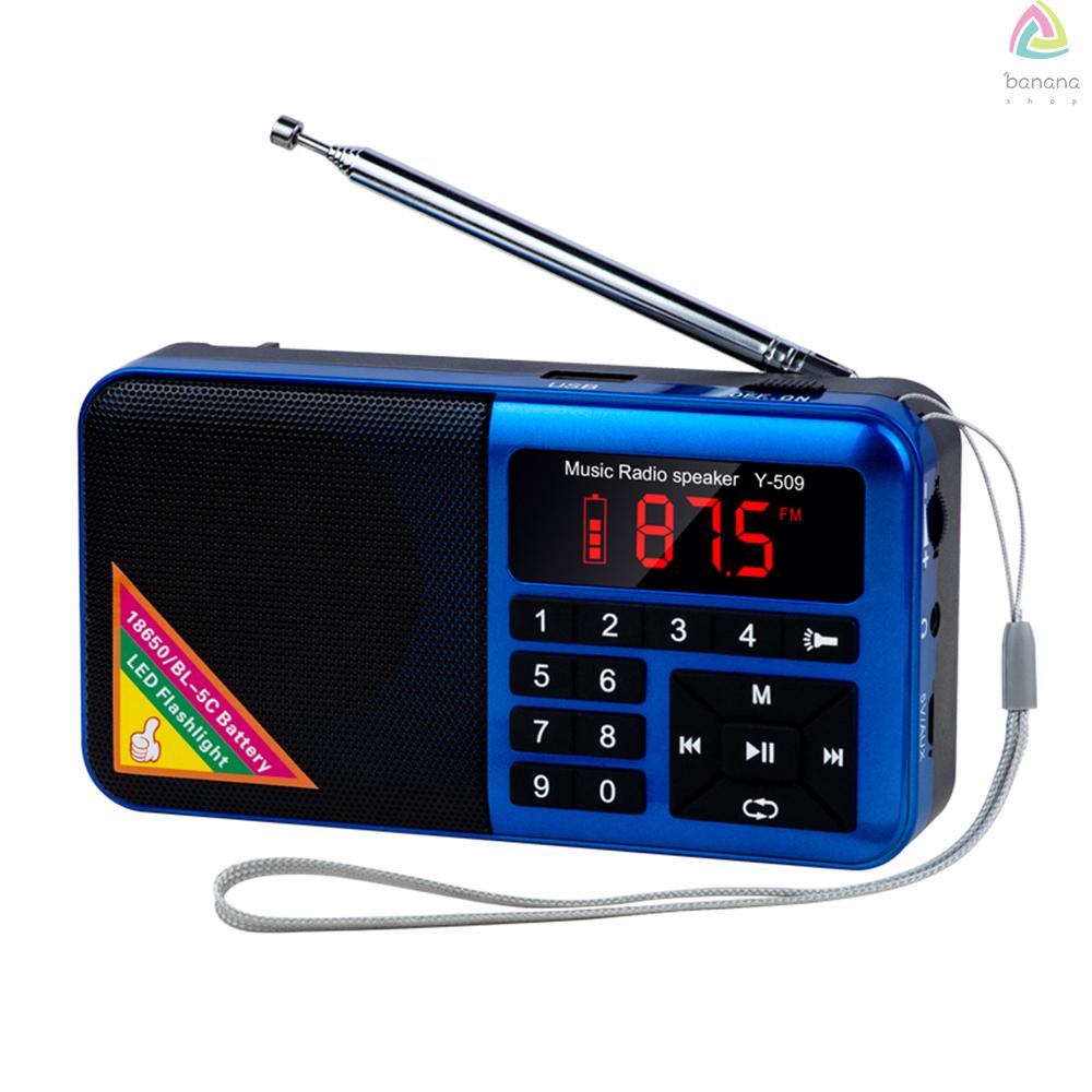 Loa nghe nhạc MP3 mini BAG Y-509 có đèn pin màn hình LED