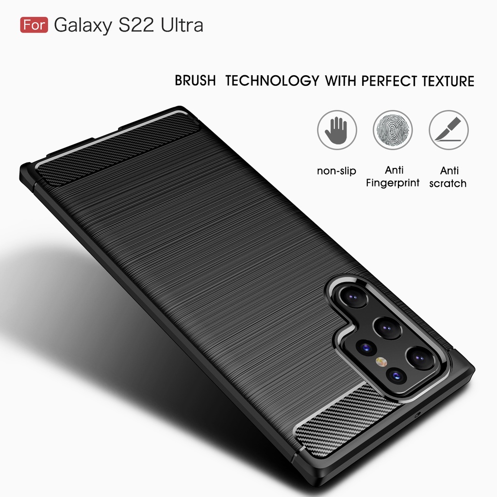Ốp Điện Thoại Silicon Dẻo Sợi Carbon Samsung Galaxy S22 Ultra S20 S21 S22 Plus Ultra S20 S21 FE Note 20 Ultra 10 Plus 8 9 S8 S9 S10 Plus