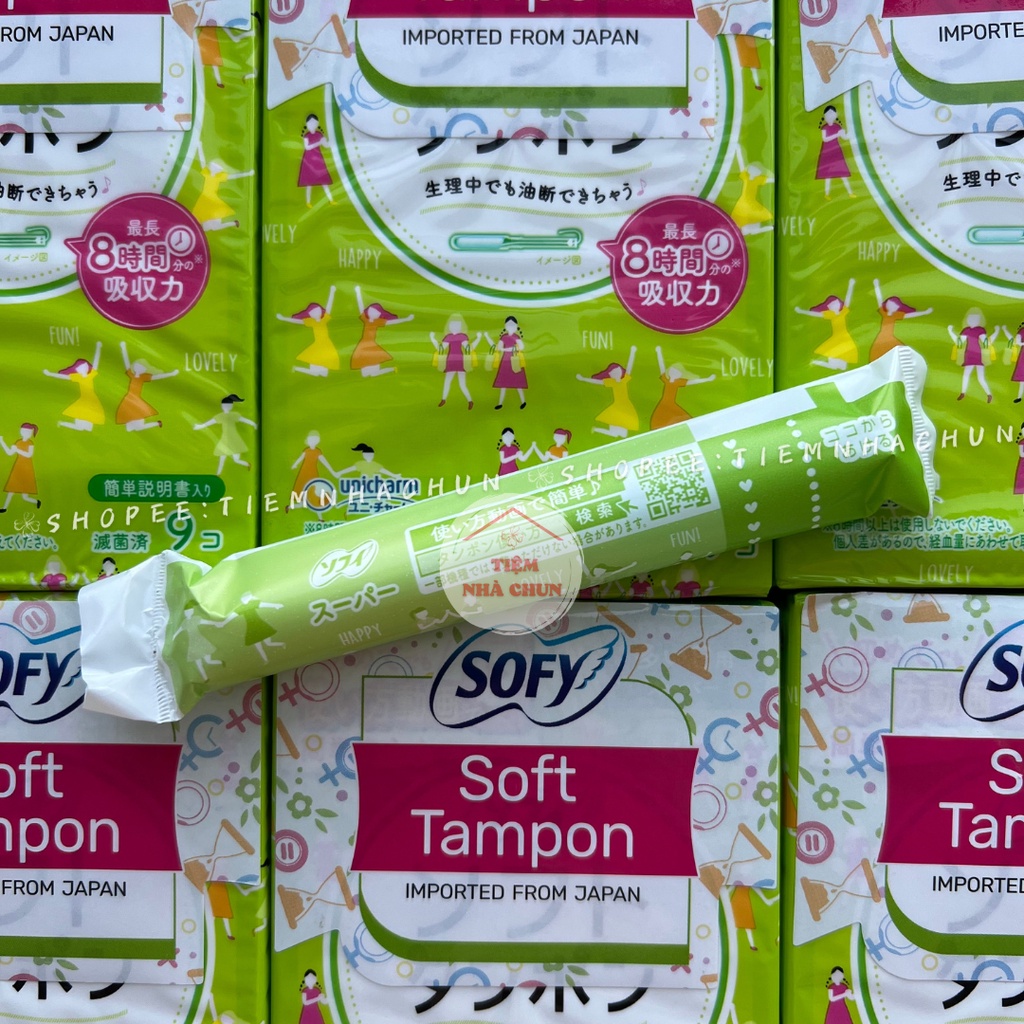 BĂNG VỆ SINH TAMPON SOFY UNICHARM SIÊU THẤM ĐI BƠI HỘP 9 QUE