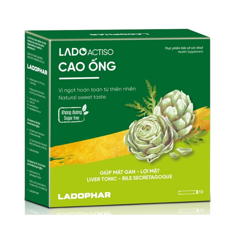 Atiso cao ống Ladophar vị Ngọt hoàn toàn từ thiên nhiên.